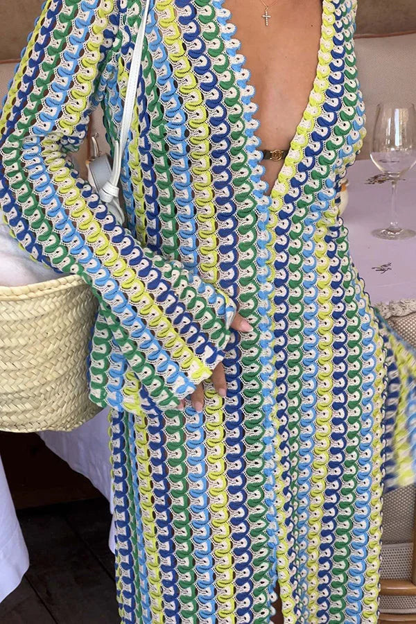 Vestido de Manga Longa Ondas