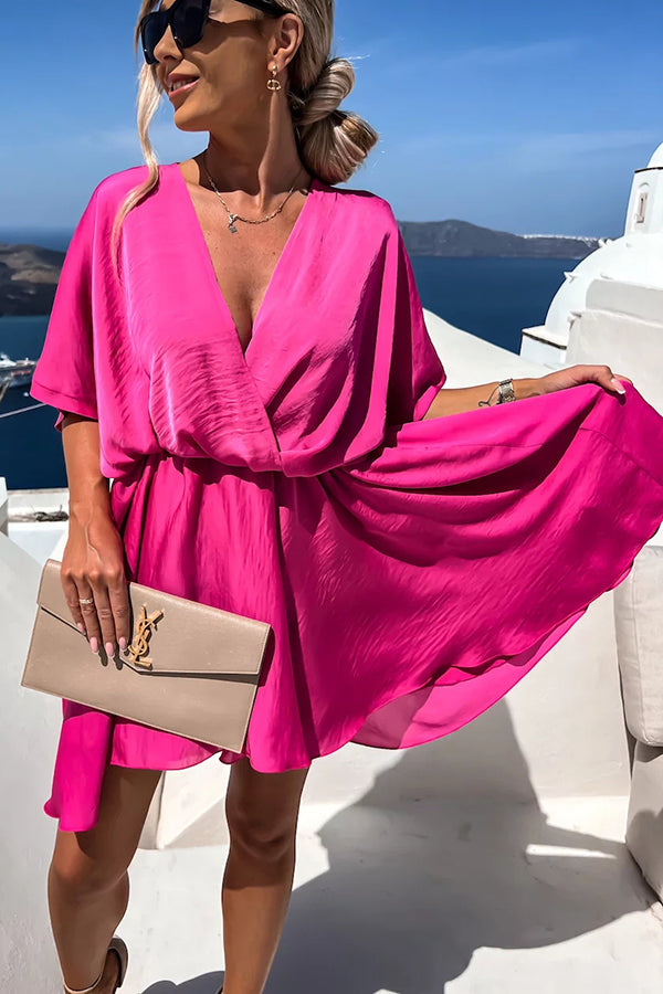 Vestido Laura – Satin com Manga Morcego