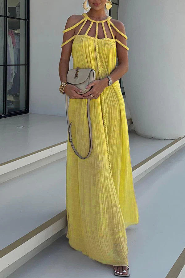 Vestido Jade – Longo com Tranças em Linho Priya