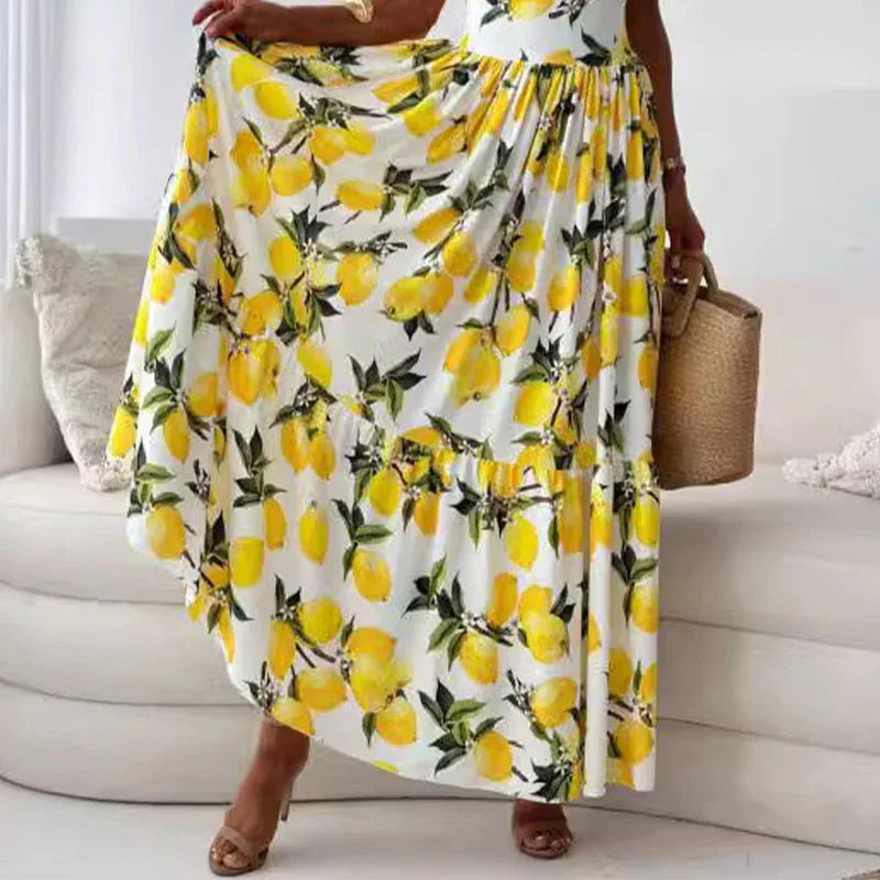 Vestido longo fluido com alças finas Verão 2025
