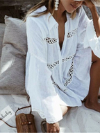 Saída de Praia Feminina Curta de Algodão Bruma 3