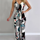 Macacão de Perna Larga Estampado Sapphire