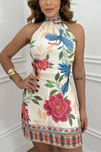 Vestido Susanne – Floral Curto com Amarração Priya