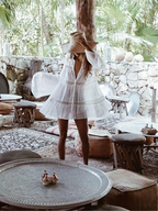 Saída de Praia Feminina Curta de Algodão Bruma 3