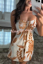 Conjunto Júlia – Top Bandeau com Estampa Floral e Shorts com Cintura Elástica e Bolso