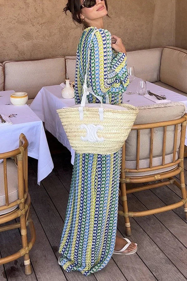 Vestido de Manga Longa Ondas