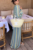 Vestido de Manga Longa Ondas