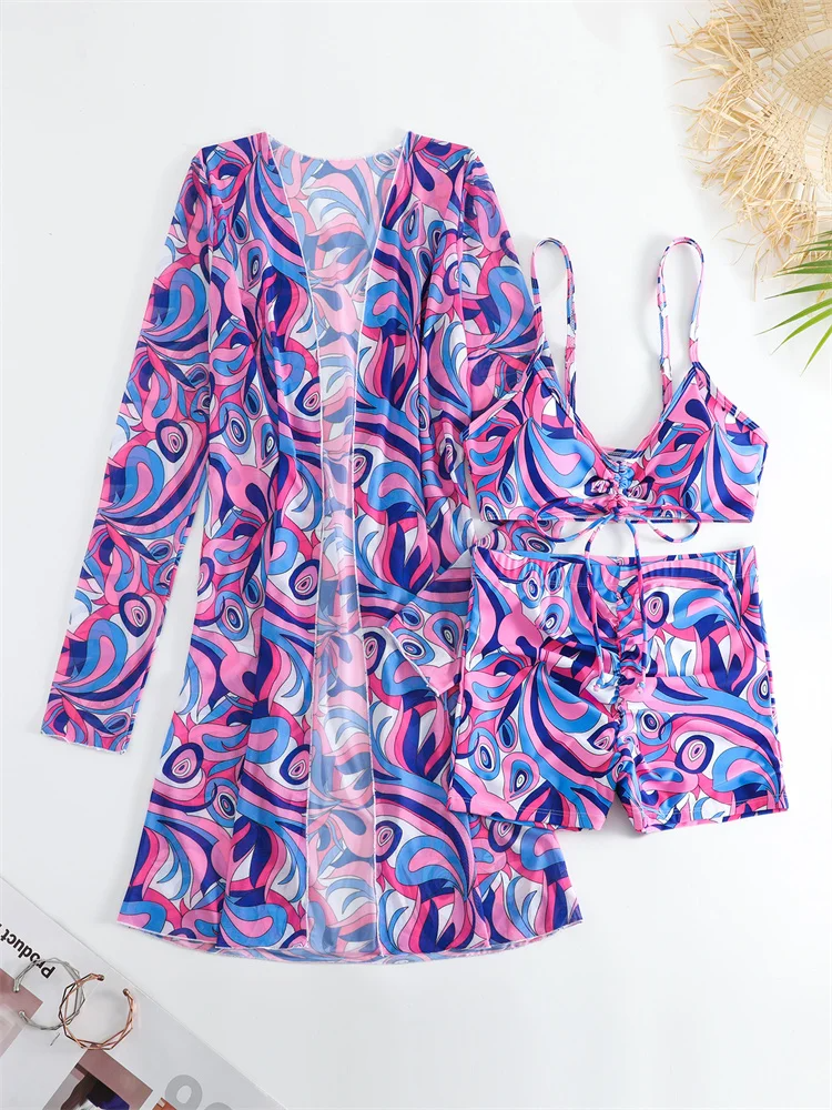 Biquíni Cintura Alta Estampado Sereia Tropical