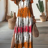 Vestido Longo com Decote em V Elegance