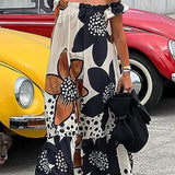 Vestido floral ombro a ombro