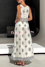 Conjunto Beatriz – Top com Estampa e Calça de Perna Larga