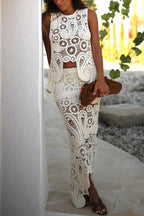 Conjunto Top Laura – Crochê de Renda com Barra Irregular e Modelagem Solta