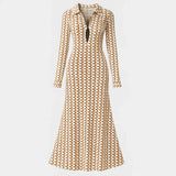 Vestido de Manga Longa Ondas