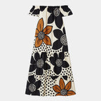 Vestido floral ombro a ombro