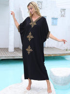Kaftans Bordado Preto Verão 2026 Preto