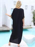 Kaftans Bordado Preto Verão 2026 Preto