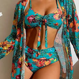 Biquini de Cintura Alta com Malha Brisa Marinha