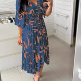 Vestido com estampado decote em V Original Priya