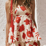 Conjunto Rosella – Top Tomara que Caia Floral com Shorts de Linho Cintura Elástica