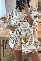 Conjunto Marina – Blusa Oversized com Estampa Única e Shorts com Cintura Elástica e Bolso