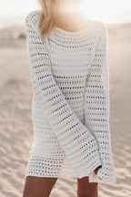 Vestido Beatriz – Mini de Tricot com Costas Abertas e Mangas Flare