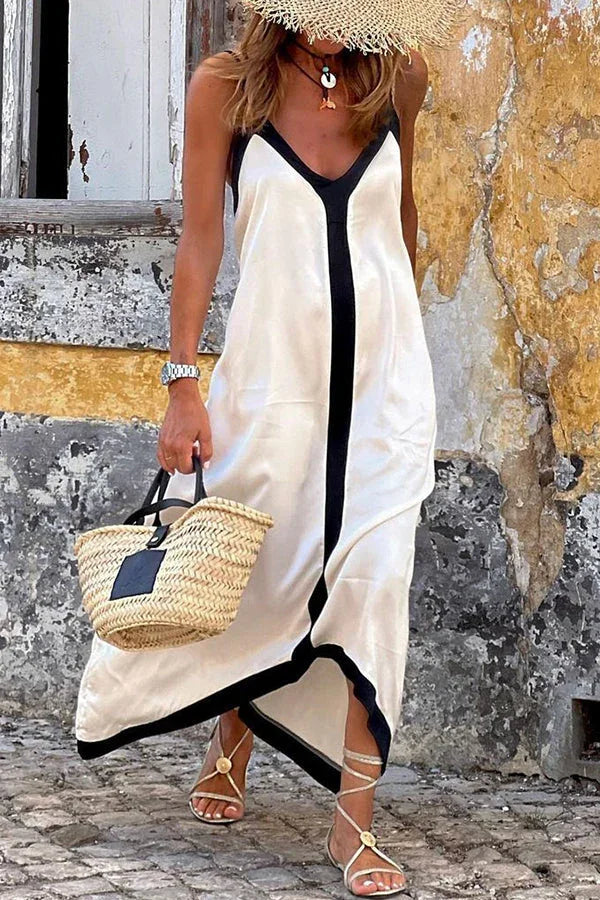 Vestido Longo Solto de Cetim