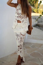 Conjunto Top Laura – Crochê de Renda com Barra Irregular e Modelagem Solta