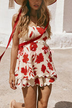 Conjunto Rosella – Top Tomara que Caia Floral com Shorts de Linho Cintura Elástica