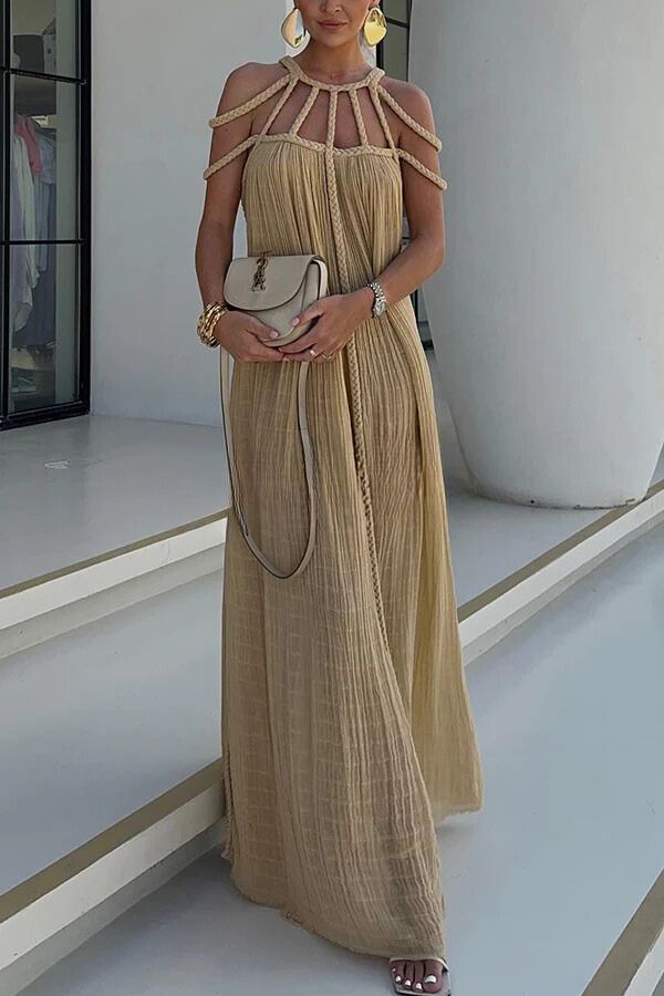 Vestido Jade – Longo com Tranças em Linho Priya