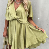 Vestido Laura – Satin com Manga Morcego