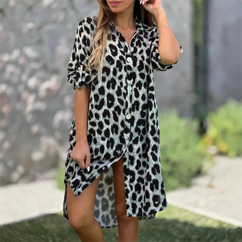 Vestido Camisa Safira Leopard Priya