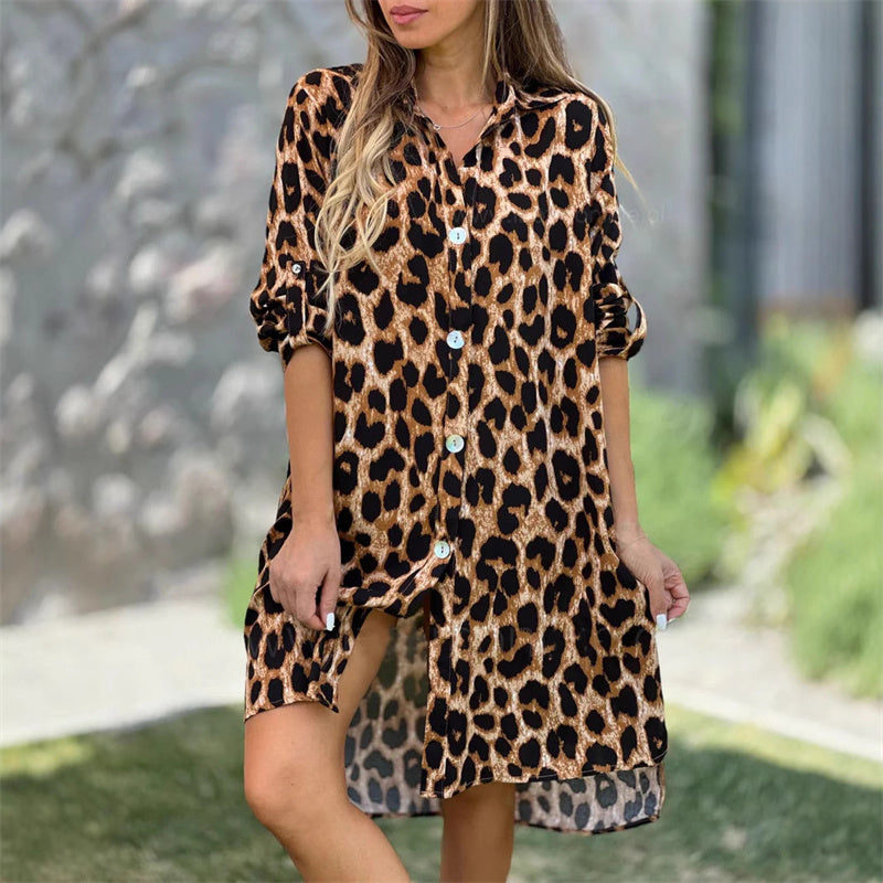 Vestido Camisa Safira Leopard Priya
