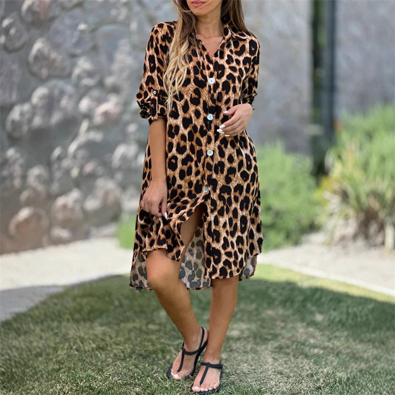 Vestido Camisa Safira Leopard Priya